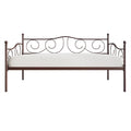 Lit de repos double en métal marron / blanc / noir, 1 personne