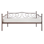 Lit de repos double en métal marron / blanc / noir, 1 personne