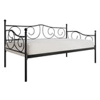 Lit de repos double en métal marron / blanc / noir, 1 personne