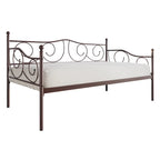 Lit de repos double en métal marron / blanc / noir, 1 personne