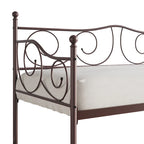Lit de repos double en métal marron / blanc / noir, 1 personne
