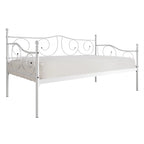 Lit de repos double en métal marron / blanc / noir, 1 personne