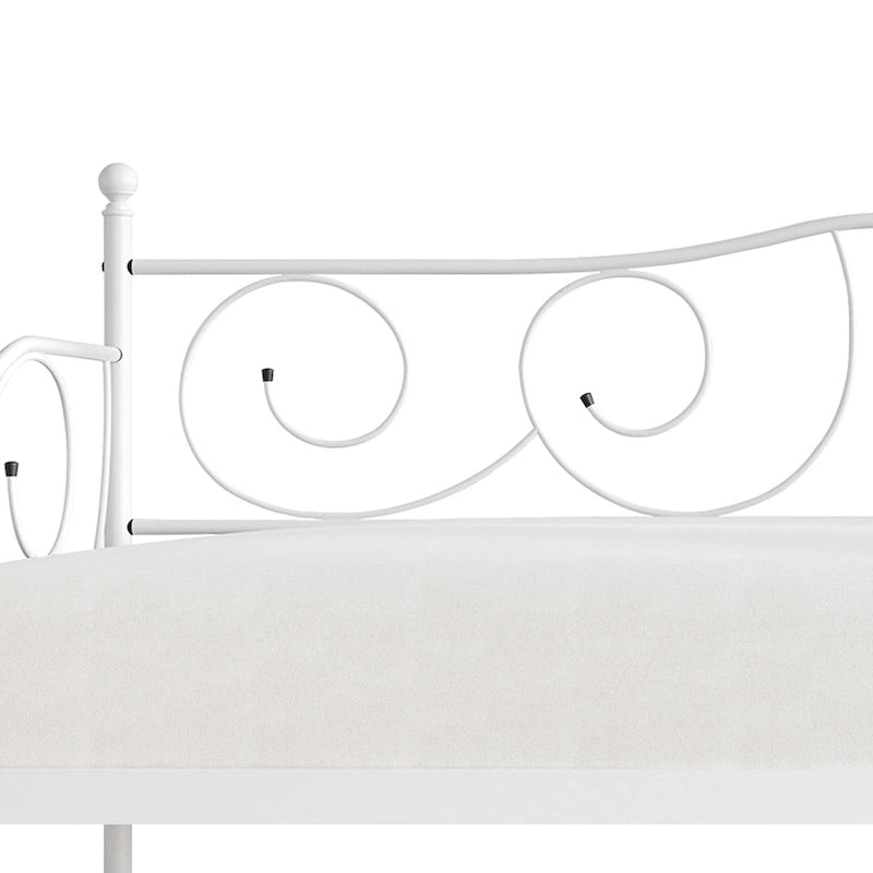 Lit de repos double en métal marron / blanc / noir, 1 personne