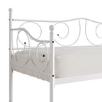 Lit de repos double en métal marron / blanc / noir, 1 personne