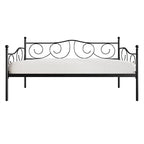 Lit de repos double en métal marron / blanc / noir, 1 personne
