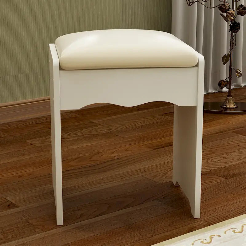 Ensemble coiffeuse blanche avec tabouret et miroir tactile LED, 1 personne