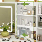 Ensemble coiffeuse blanche avec tabouret et miroir tactile LED, 1 personne