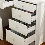 Ensemble coiffeuse blanche avec tabouret et miroir tactile LED, 1 personne