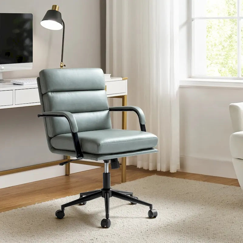 Chaise de bureau pivotante en similicuir avec inclinaison verrouillable, une place, multicolore