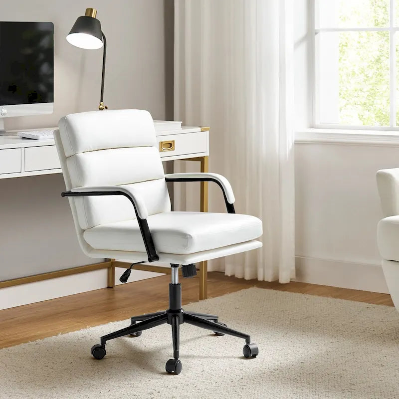 Chaise de bureau pivotante en similicuir avec inclinaison verrouillable, une place, multicolore