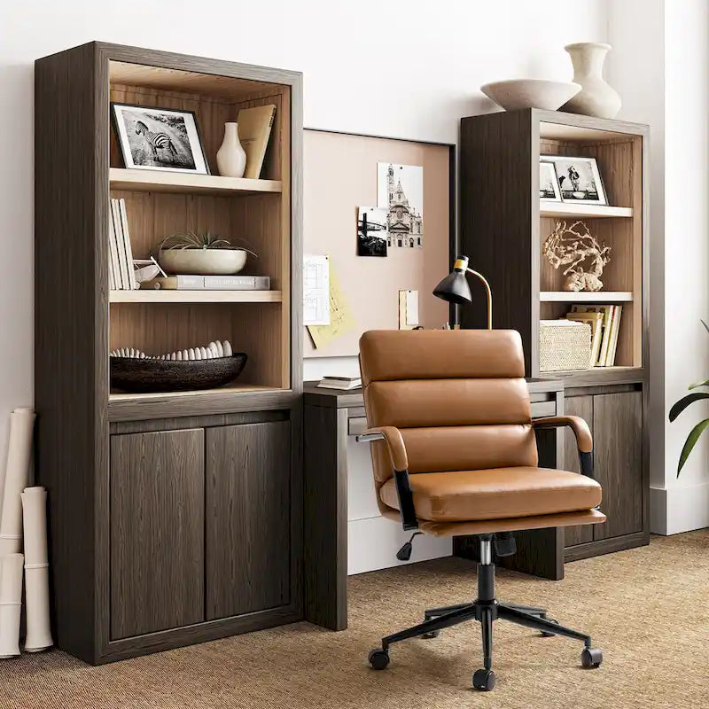 Chaise de bureau pivotante en similicuir avec inclinaison verrouillable, une place, multicolore