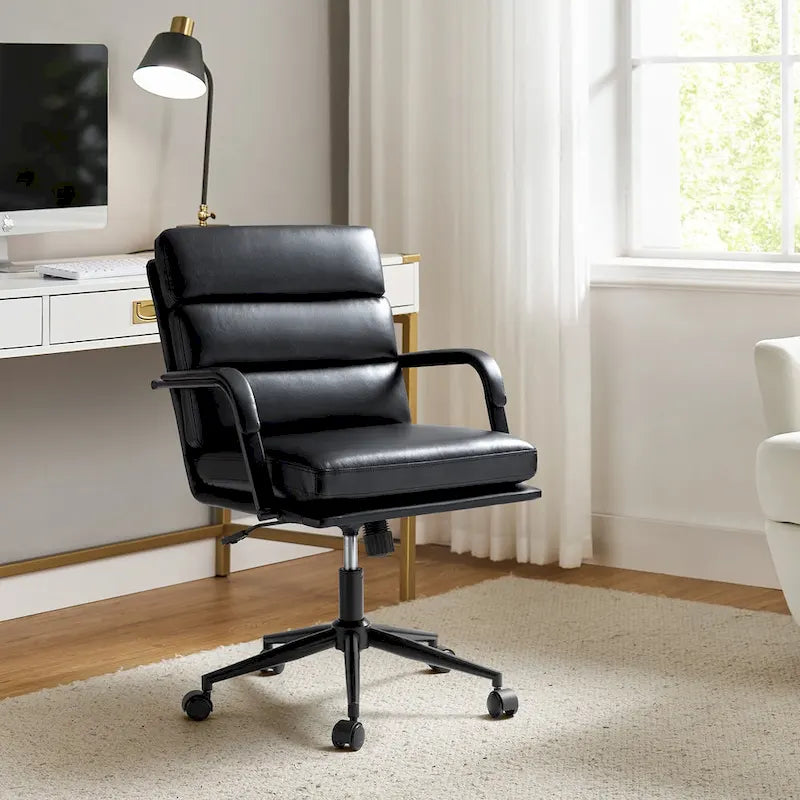 Chaise de bureau pivotante en similicuir avec inclinaison verrouillable, une place, multicolore
