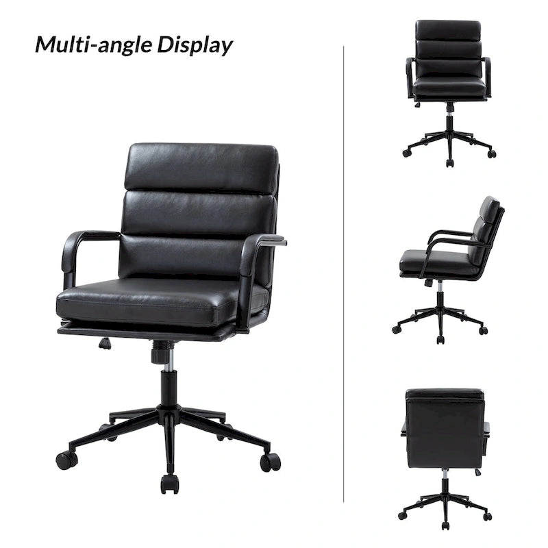 Chaise de bureau pivotante en similicuir avec inclinaison verrouillable, une place, multicolore