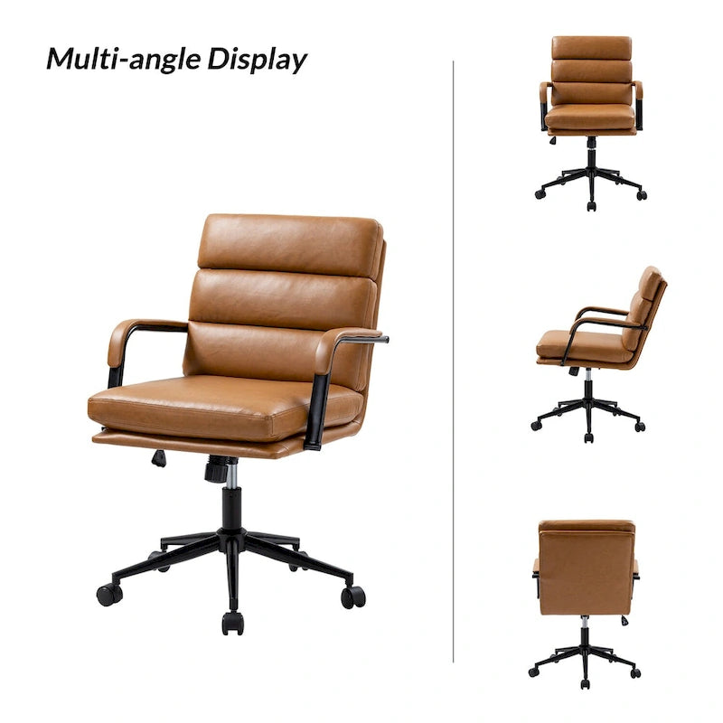 Chaise de bureau pivotante en similicuir avec inclinaison verrouillable, une place, multicolore