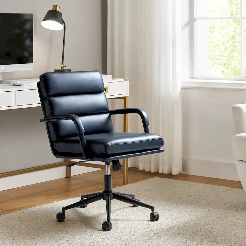 Chaise de bureau pivotante en similicuir avec inclinaison verrouillable, une place, multicolore
