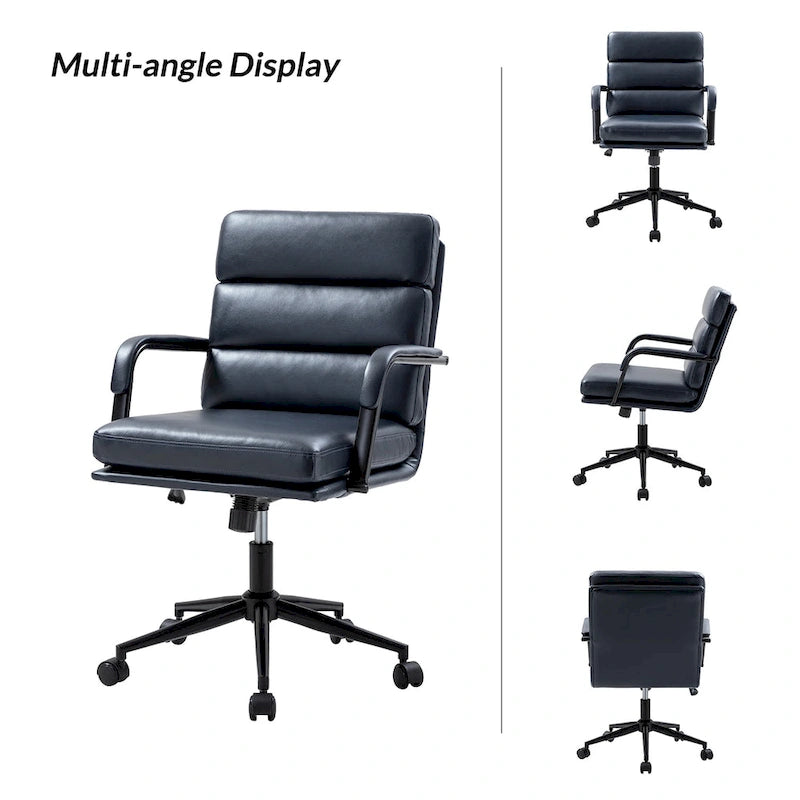 Chaise de bureau pivotante en similicuir avec inclinaison verrouillable, une place, multicolore