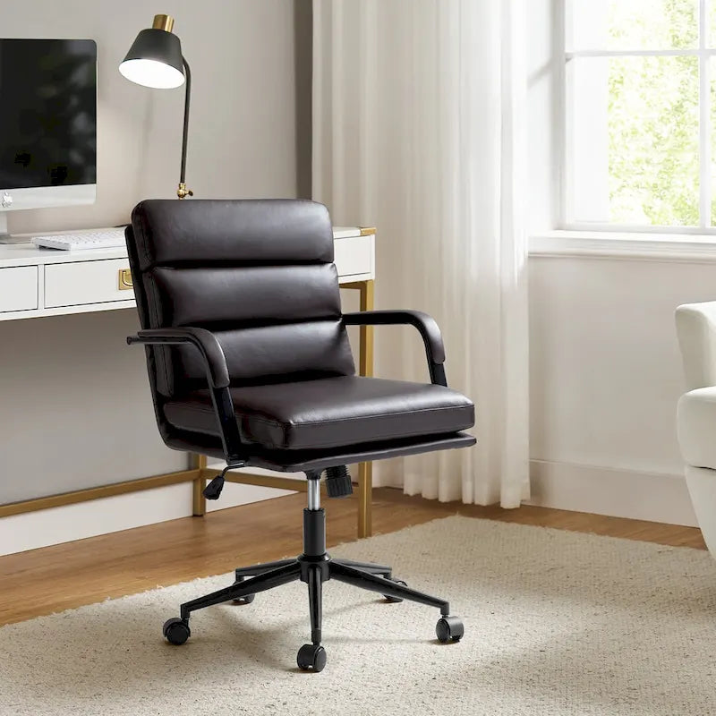 Chaise de bureau pivotante en similicuir avec inclinaison verrouillable, une place, multicolore
