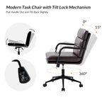 Chaise de bureau pivotante en similicuir avec inclinaison verrouillable, une place, multicolore