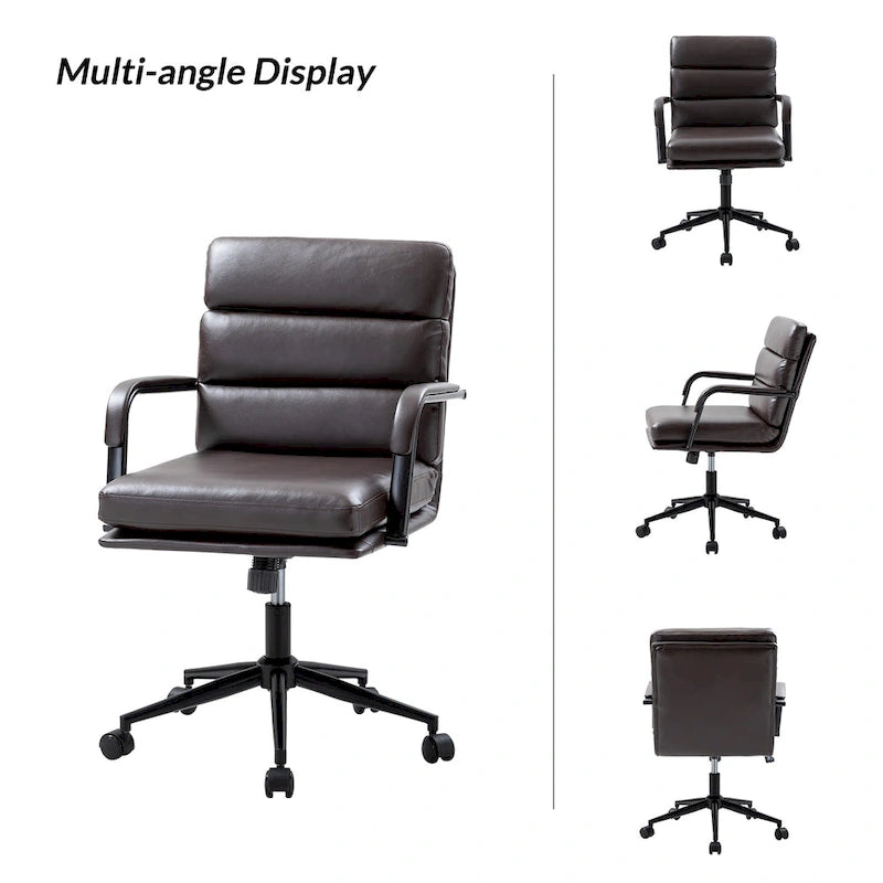 Chaise de bureau pivotante en similicuir avec inclinaison verrouillable, une place, multicolore