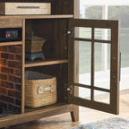 Meuble TV de 55 po avec foyer électrique, gris délavé / bois de grange recyclé, 1 personne