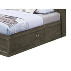 Lit de rangement traditionnel Queen en noir/cerise/blanc/gris/cappuccino pour 1 personne