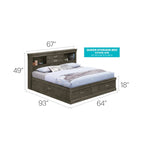 Lit de rangement traditionnel Queen en noir/cerise/blanc/gris/cappuccino pour 1 personne