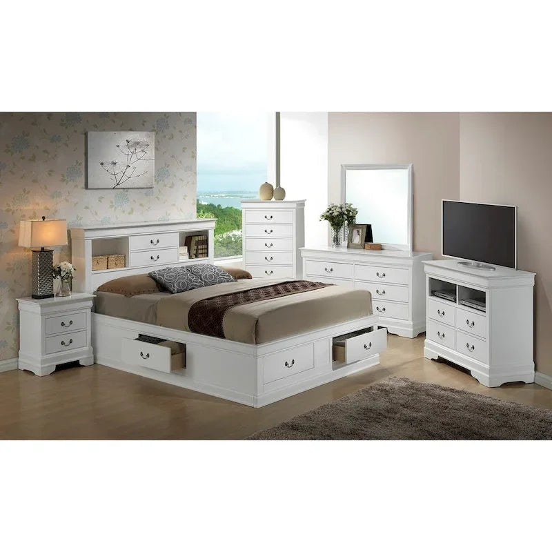 Lit de rangement traditionnel Queen en noir/cerise/blanc/gris/cappuccino pour 1 personne