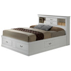 Lit de rangement traditionnel Queen en noir/cerise/blanc/gris/cappuccino pour 1 personne