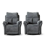 Fauteuil inclinable pivotant et à bascule en tissu gris/argenté/gris fumé, à inclinaison manuelle, une place