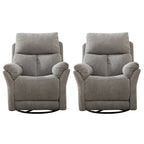 Fauteuil inclinable pivotant et à bascule en tissu gris/argenté/gris fumé, à inclinaison manuelle, une place