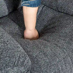 Fauteuil inclinable pivotant et à bascule en tissu gris/argenté/gris fumé, à inclinaison manuelle, une place