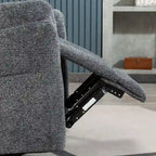 Fauteuil inclinable pivotant et à bascule en tissu gris/argenté/gris fumé, à inclinaison manuelle, une place