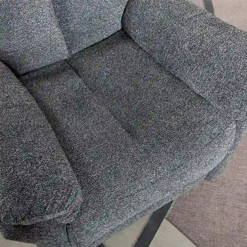 Fauteuil inclinable pivotant et à bascule en tissu gris/argenté/gris fumé, à inclinaison manuelle, une place