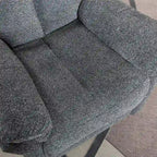 Fauteuil inclinable pivotant et à bascule en tissu gris/argenté/gris fumé, à inclinaison manuelle, une place