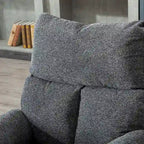 Fauteuil inclinable pivotant et à bascule en tissu gris/argenté/gris fumé, à inclinaison manuelle, une place