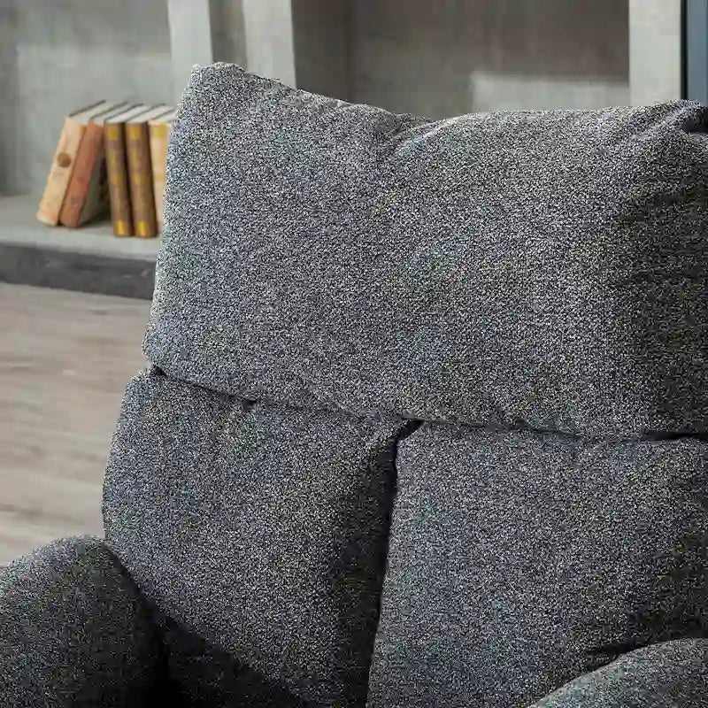 Fauteuil inclinable pivotant et à bascule en tissu gris/argenté/gris fumé, à inclinaison manuelle, une place