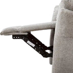 Fauteuil inclinable pivotant et à bascule en tissu gris/argenté/gris fumé, à inclinaison manuelle, une place