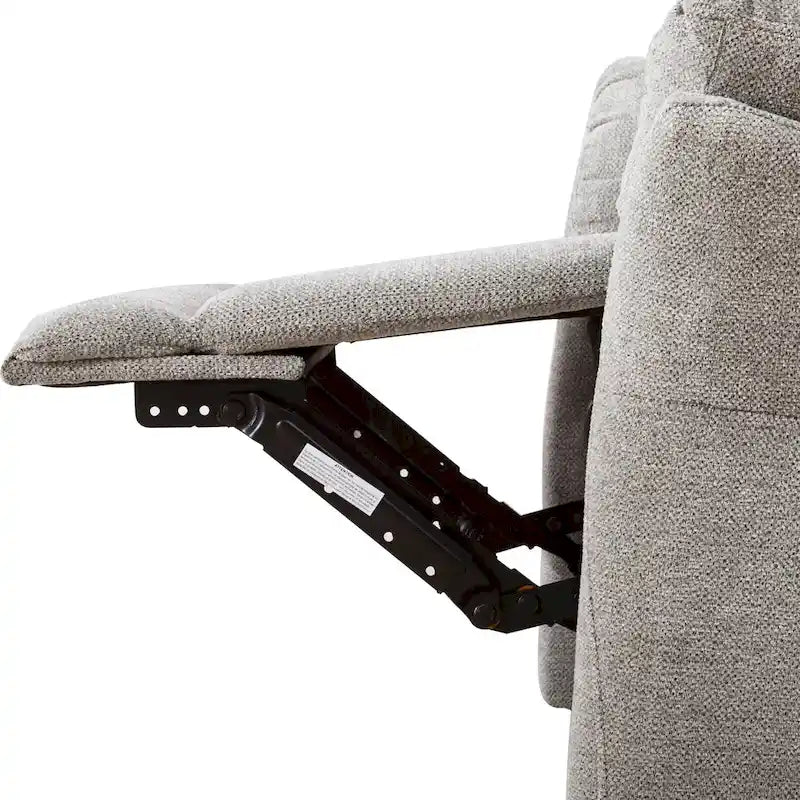 Fauteuil inclinable pivotant et à bascule en tissu gris/argenté/gris fumé, à inclinaison manuelle, une place