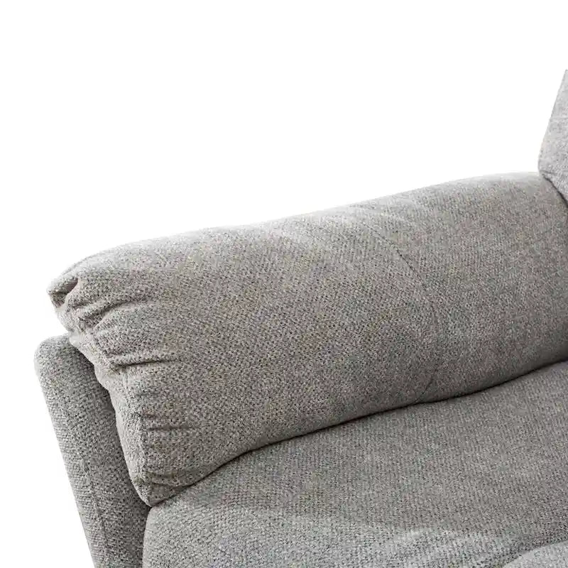 Fauteuil inclinable pivotant et à bascule en tissu gris/argenté/gris fumé, à inclinaison manuelle, une place