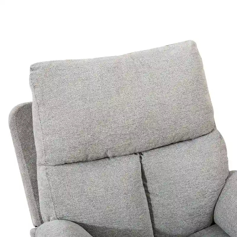 Fauteuil inclinable pivotant et à bascule en tissu gris/argenté/gris fumé, à inclinaison manuelle, une place