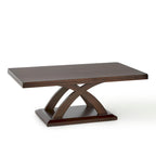 Ensemble de 3 tables d'appoint en bois espresso (table basse, table d'appoint et console)