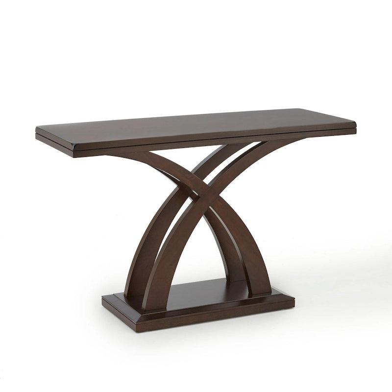 Ensemble de 3 tables d'appoint en bois espresso (table basse, table d'appoint et console)