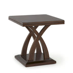 Ensemble de 3 tables d'appoint en bois espresso (table basse, table d'appoint et console)