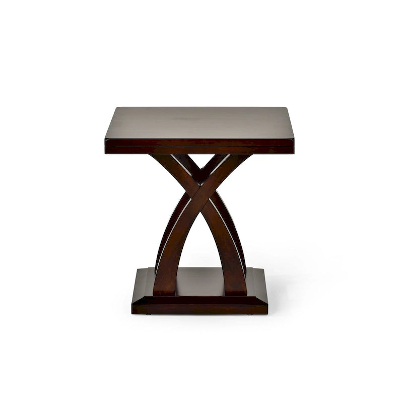 Ensemble de 3 tables d'appoint en bois espresso (table basse, table d'appoint et console)