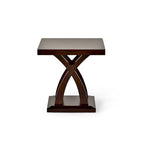Ensemble de 3 tables d'appoint en bois espresso (table basse, table d'appoint et console)