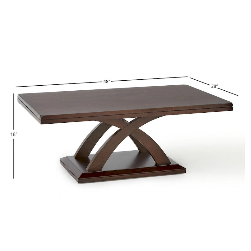 Ensemble de 3 tables d'appoint en bois espresso (table basse, table d'appoint et console)