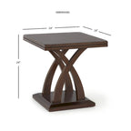 Ensemble de 3 tables d'appoint en bois espresso (table basse, table d'appoint et console)