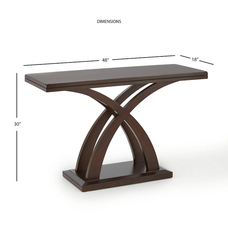 Ensemble de 3 tables d'appoint en bois espresso (table basse, table d'appoint et console)