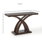 Ensemble de 3 tables d'appoint en bois espresso (table basse, table d'appoint et console)
