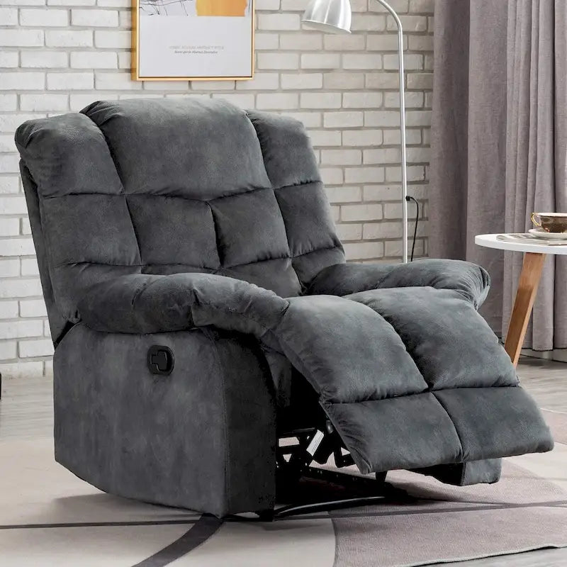Fauteuil inclinable manuel gris/daim/marron, une place